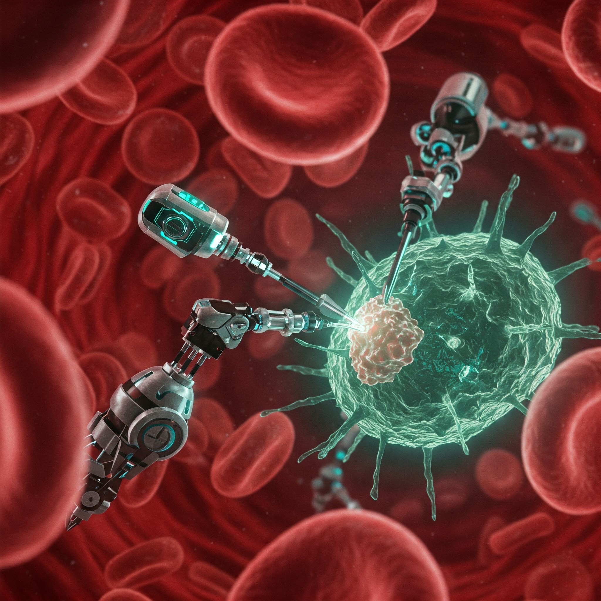 photo of Nanobots Attacking a Bacterium